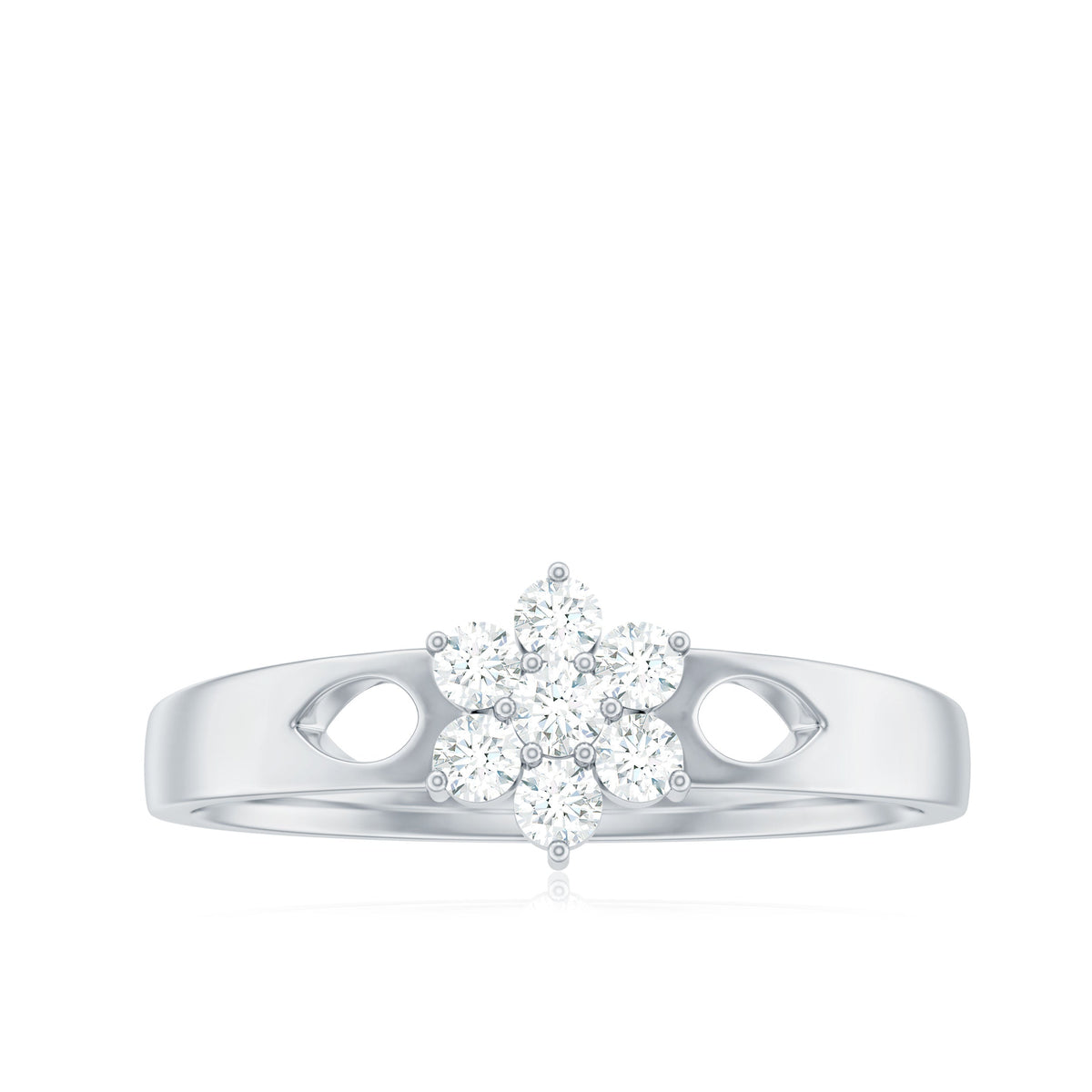 Nature Inspired Diamond Flower Promise Ring for Proposal