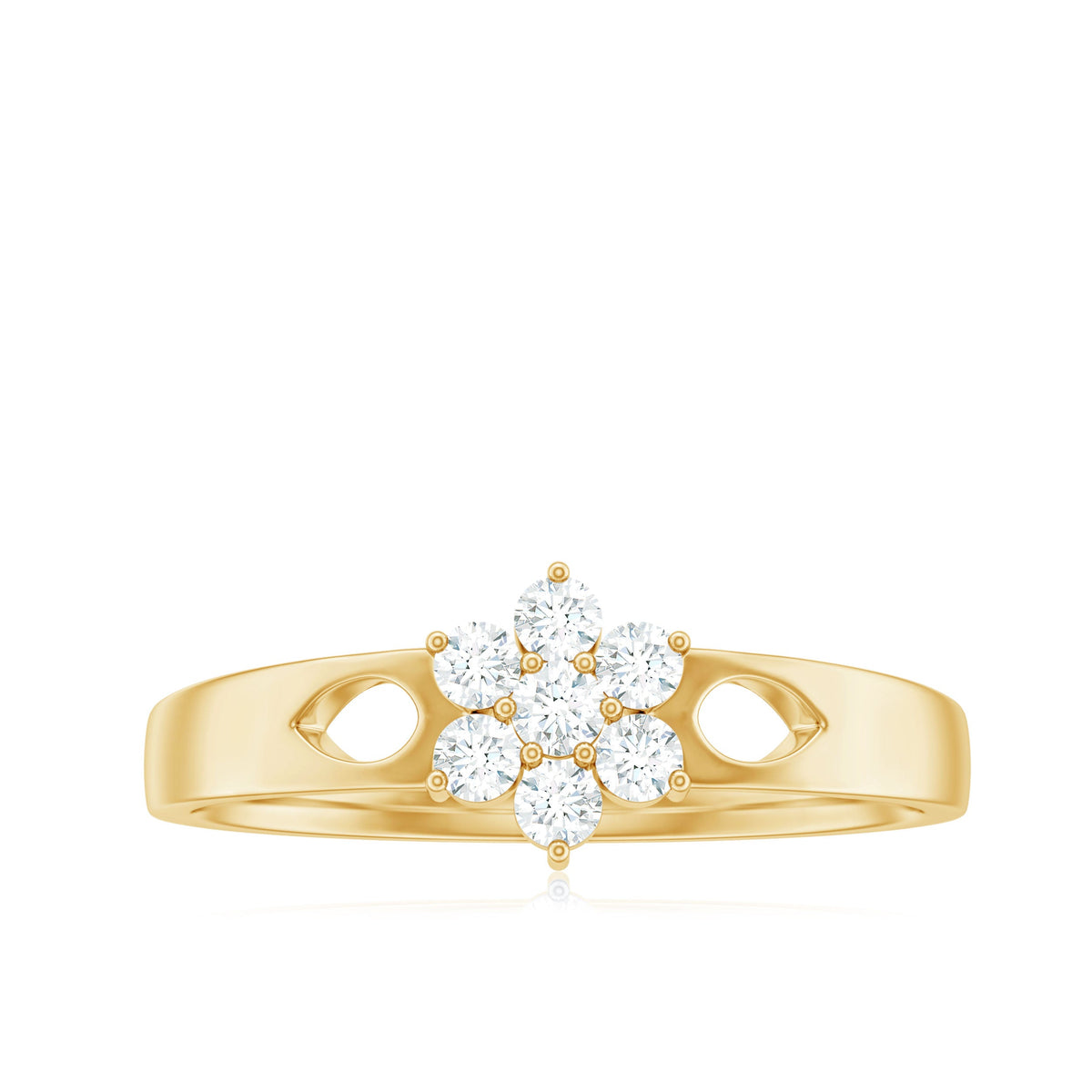 Nature Inspired Diamond Flower Promise Ring for Proposal