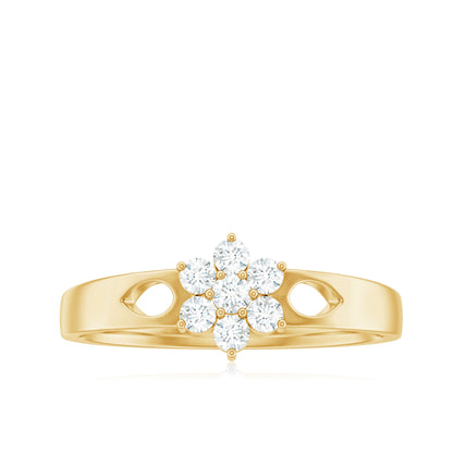 Nature Inspired Diamond Flower Promise Ring for Proposal