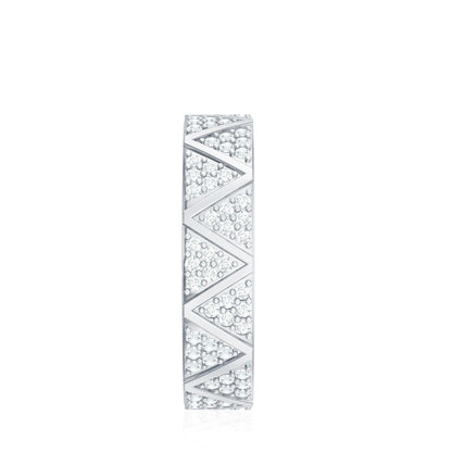 Natural Diamond Wide Wedding Band for Women