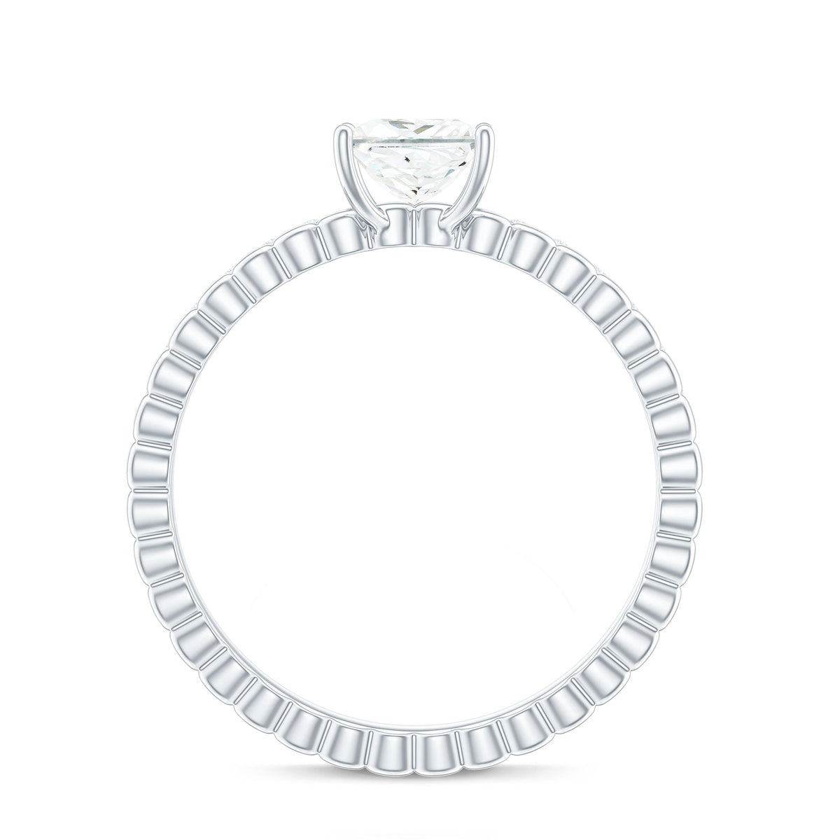 Certified Moissanite Square Cut Engagement Ring For Women