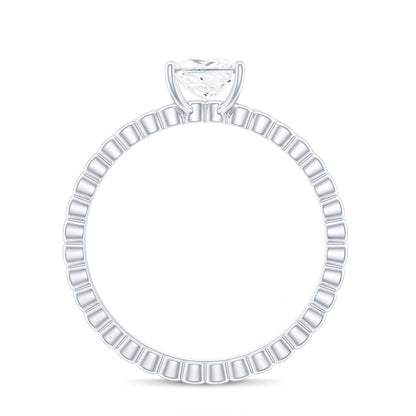 Certified Moissanite Square Cut Engagement Ring For Women