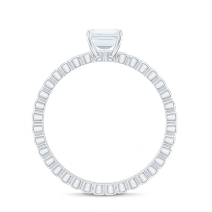 Certified 1.8 Carat Emerald Cut Moissanite Solitaire Engagement Ring