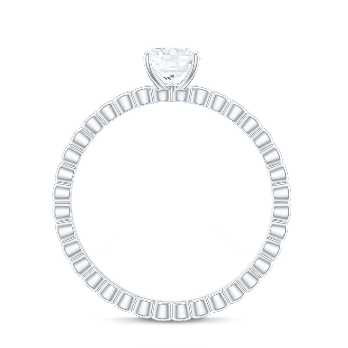 0.9 Carat Solitaire Moissanite Oblong Engagement Ring