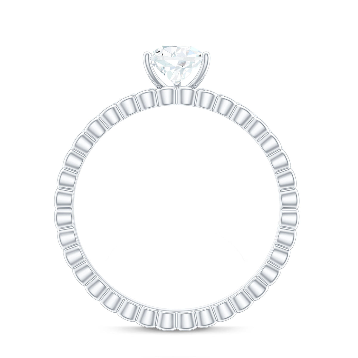 0.7 Carat Pear Cut Moissanite Solitaire Engagement Ring