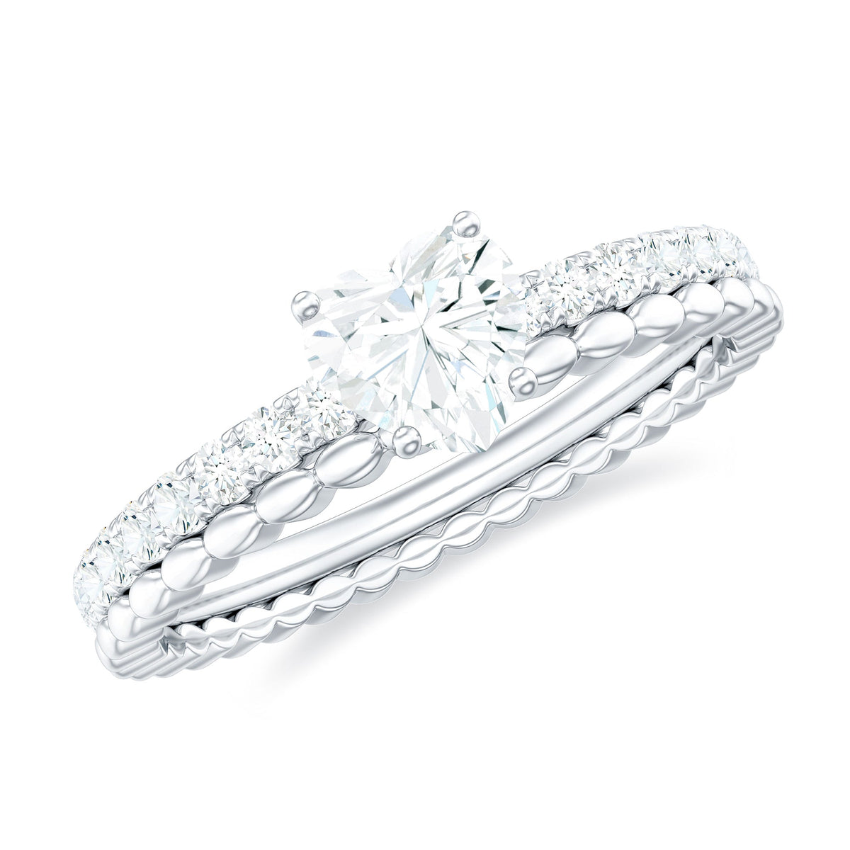 Heart Shape Moissanite Designer Engagement Ring for Women
