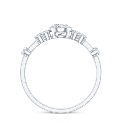 0.5 Carat Round Certified Moissanite Solitaire Engagement Ring in Bezel Setting