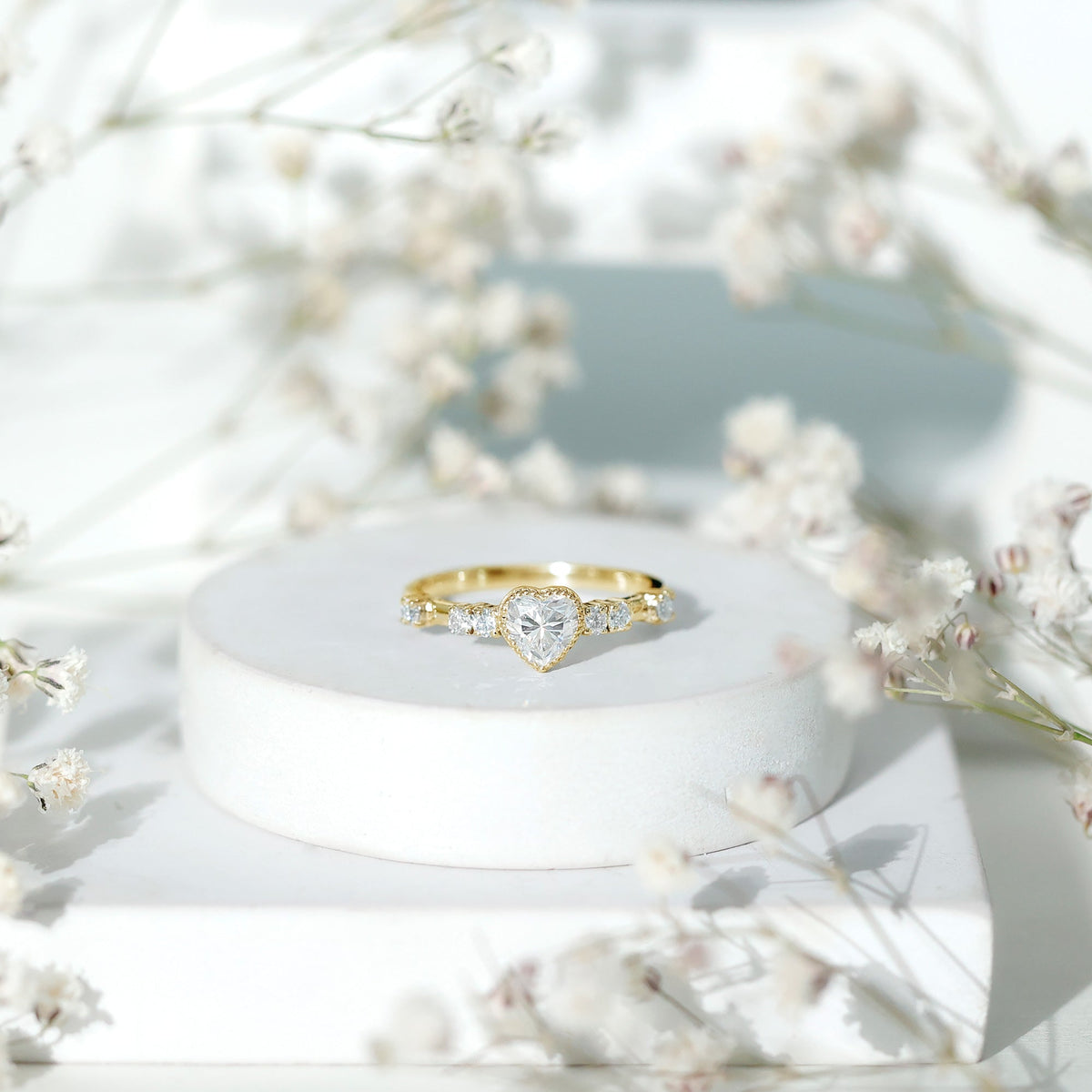 Heart Shaped Moissanite Pre Engagement Ring