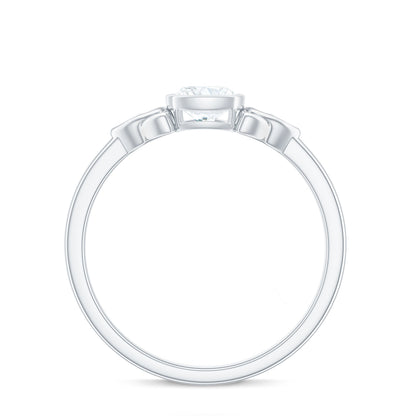 Brilliant Cut Moissanite Celtic Knot Engagement Ring in Bezel Setting