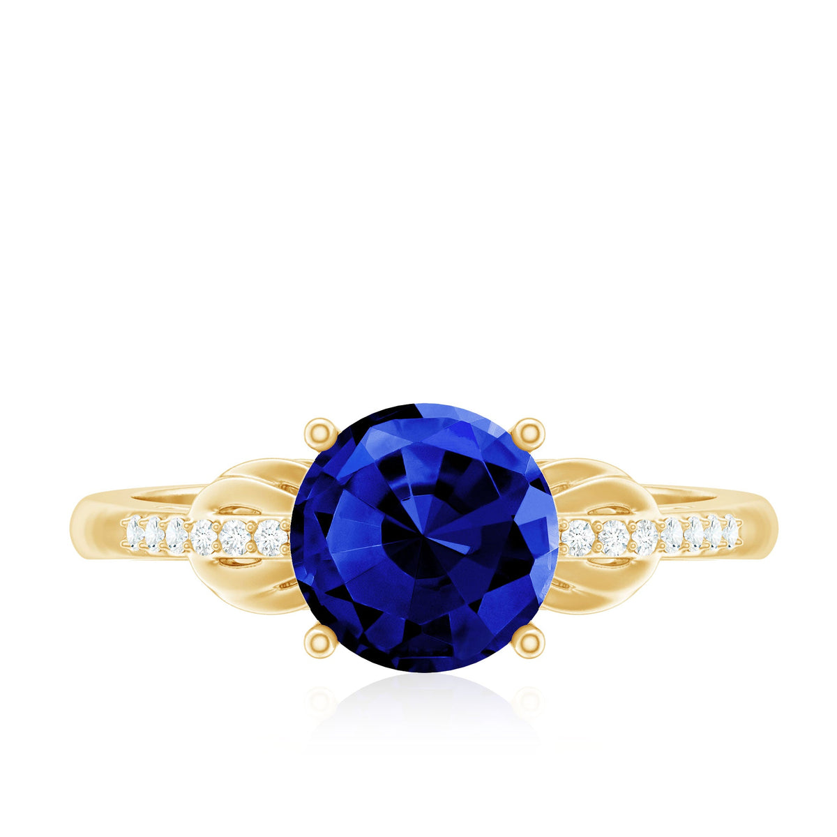 Certified 2.7 Carat Lab Grown Blue Sapphire Diamond Engagement Ring for Women