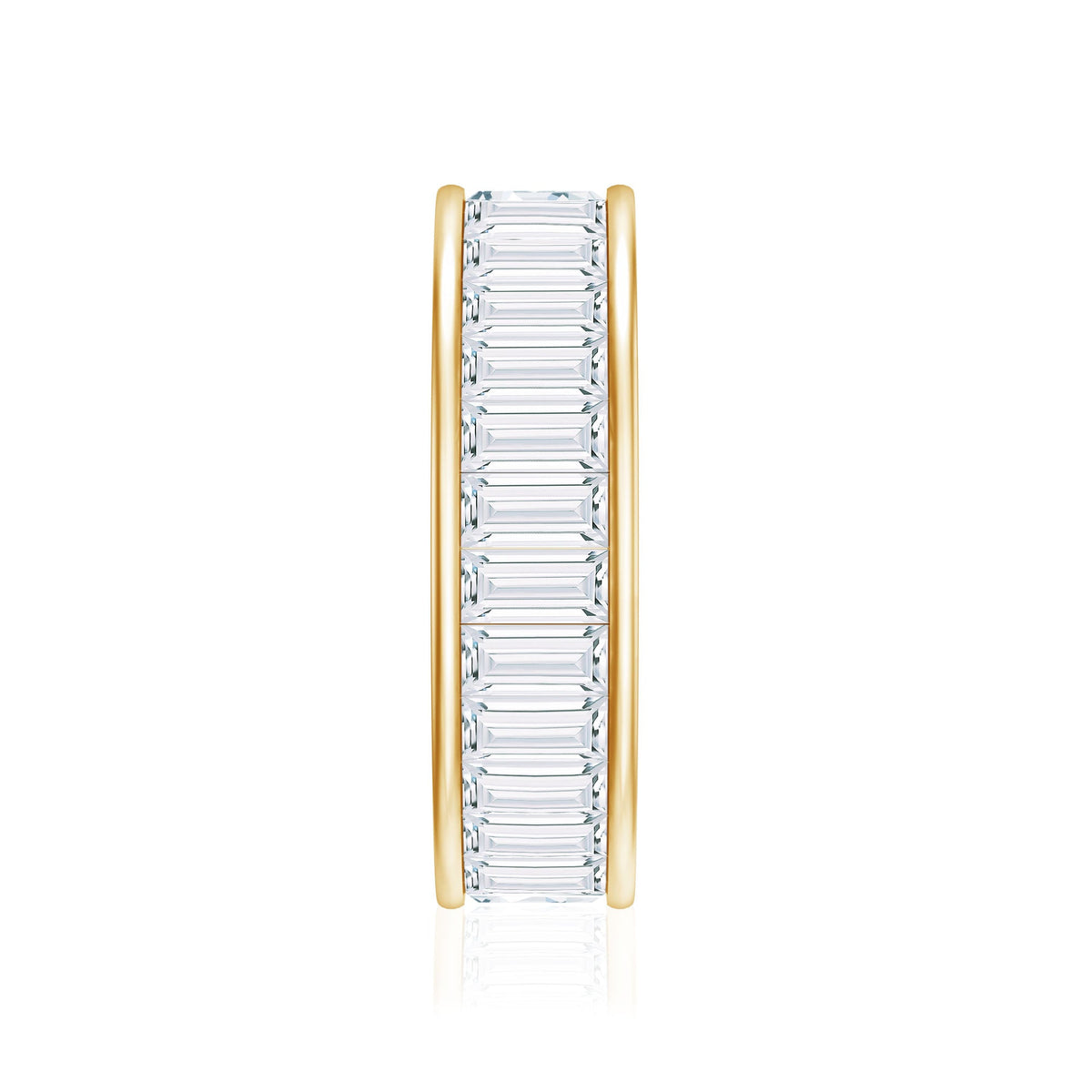 Baguette Cut Moissanite Wedding Band Channel Setting