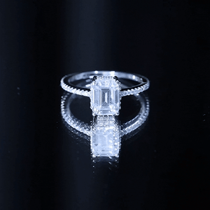 1.8 Carat Certified Moissanite Emerald Cut Engagement Ring