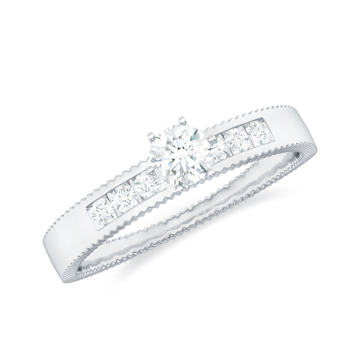 Natural Diamond Solitaire Engagement Ring for Women