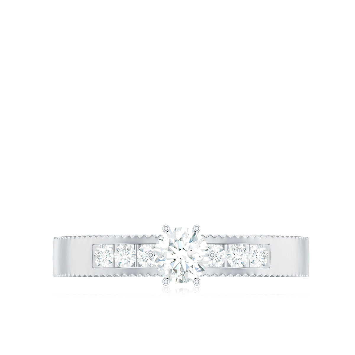 Natural Diamond Solitaire Engagement Ring for Women
