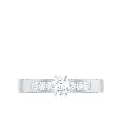 Natural Diamond Solitaire Engagement Ring for Women