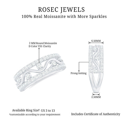 Certified Moissanite Wedding Anniversary Band for Her