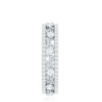 Certified Moissanite Wedding Band