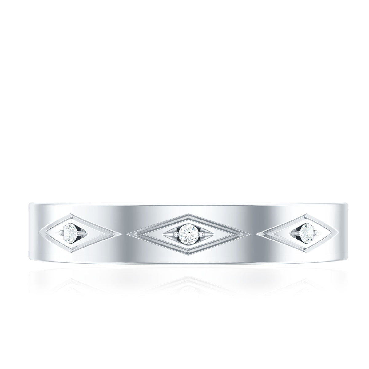 Certified Three Diamond Wedding Band Ring