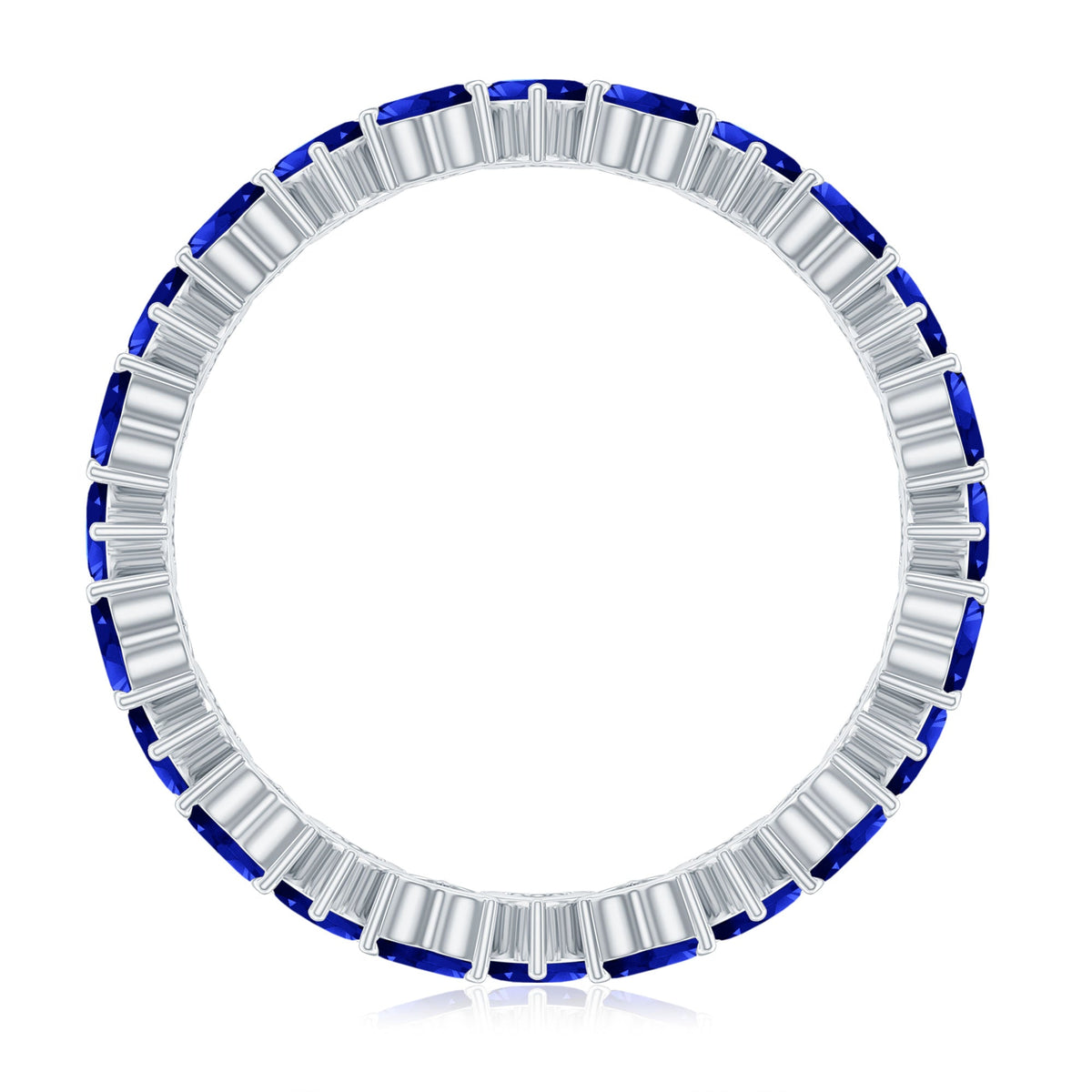Certified Lab Grown Blue Sapphire Heart Eternity Band for Women