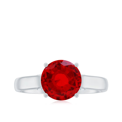 Solitaire 2.3 Carat Lab Created Ruby Engagement Ring with Surprise Diamonds