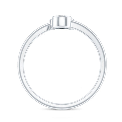 Bezel Set Moissanite and Enameled Evil Eye Ring