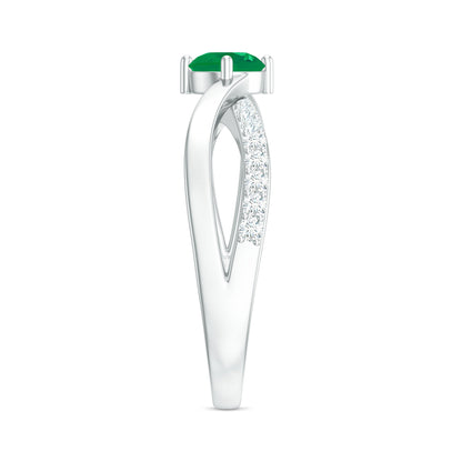 Real Emerald Infinity Promise Ring with Diamond