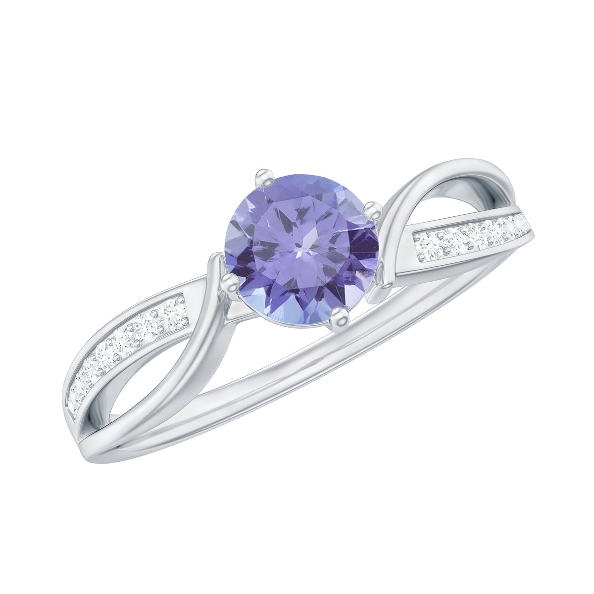 Certified Real Tanzanite Diamond Promise Ring for Proposal