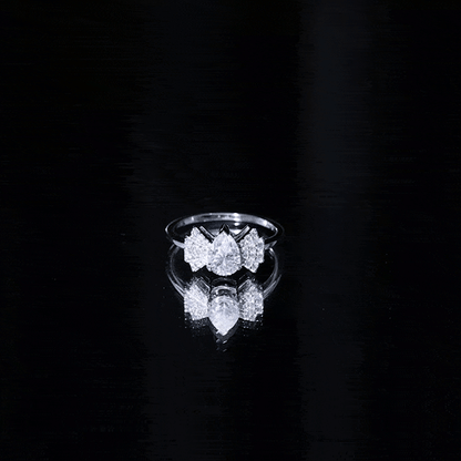 Pear Shaped Moissanite Designer Engagement Ring