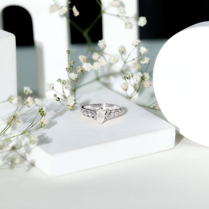 Art Deco Looking Moissanite Marquise Engagement Ring