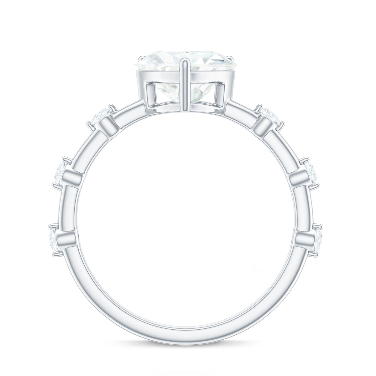 2 Carat Heart Shaped Moissanite Engagement Ring for Women