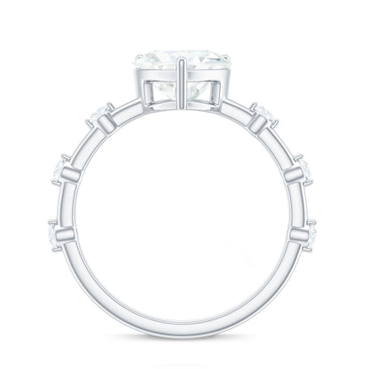 2 Carat Heart Shaped Moissanite Engagement Ring for Women