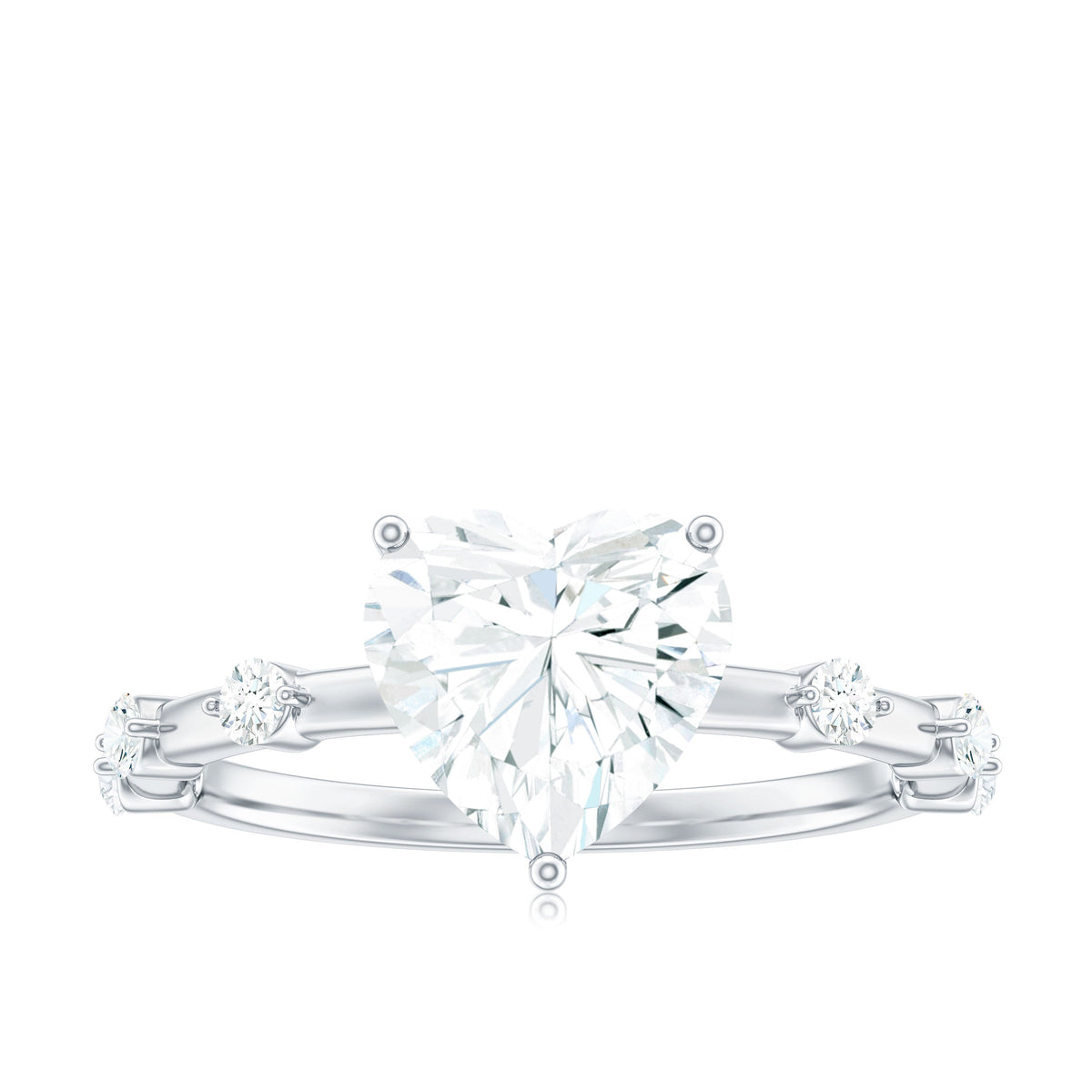 2 Carat Heart Shaped Moissanite Engagement Ring for Women