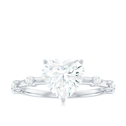 2 Carat Heart Shaped Moissanite Engagement Ring for Women