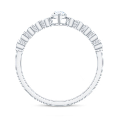 0.7 Carat Marquise Cut Moissanite Solitaire Engagement Ring with Side Stones