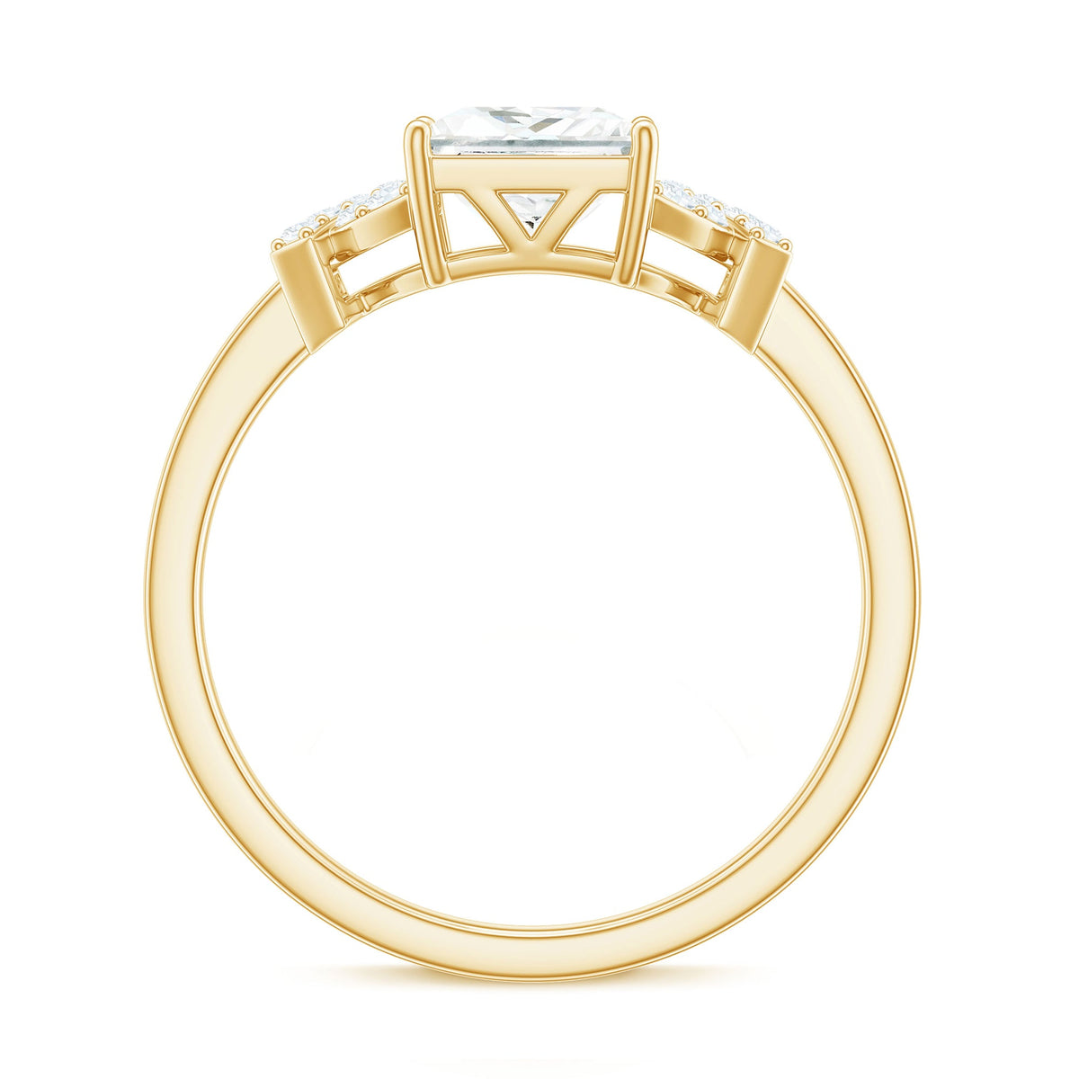 1.2 Carat Princess Cut Moissanite Solitaire Engagement Ring