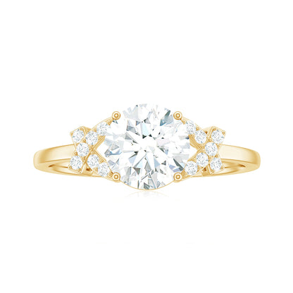 1.3 Carat Brilliant Cut Moissanite Solitaire Engagement Ring for Women