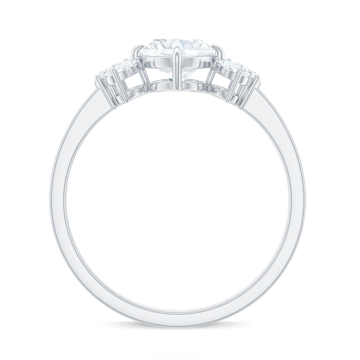 1.2 Carat Oval Cut Moissanite Designer Engagement Ring