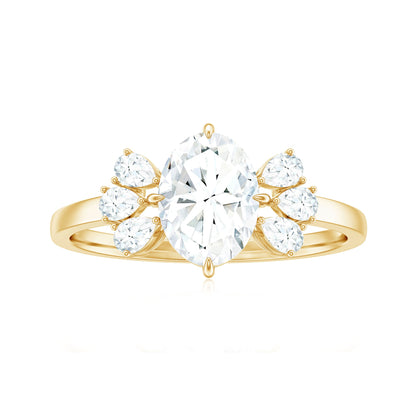 1.2 Carat Oval Cut Moissanite Designer Engagement Ring