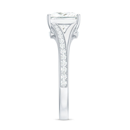 3 Carat Princess Cut Moissanite Solitaire Engagement Ring with Split Shank