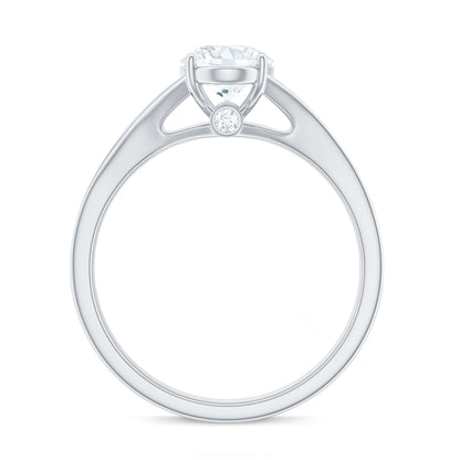 1.2 Carat Oval Cut Moissanite Solitaire Engagement Ring with Split Shank