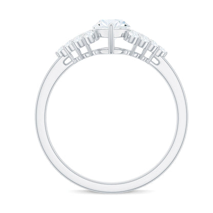1 Carat Marquise Cut Moissanite Classic Engagement Ring