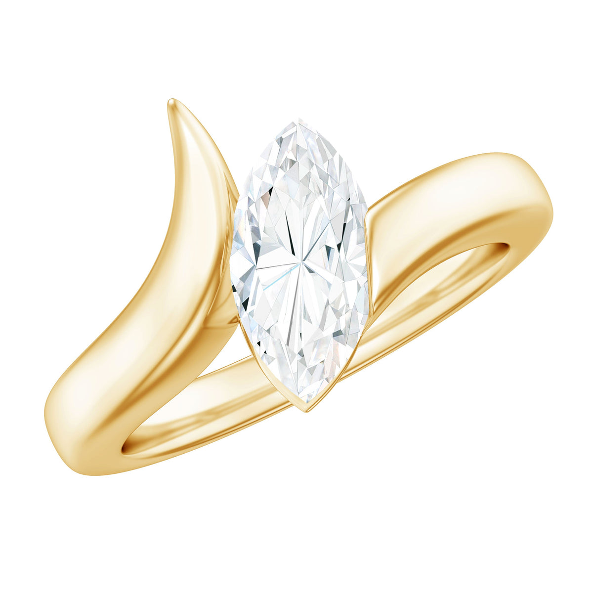 Moissanite Marquise Cut Engagement Ring In Tension Setting