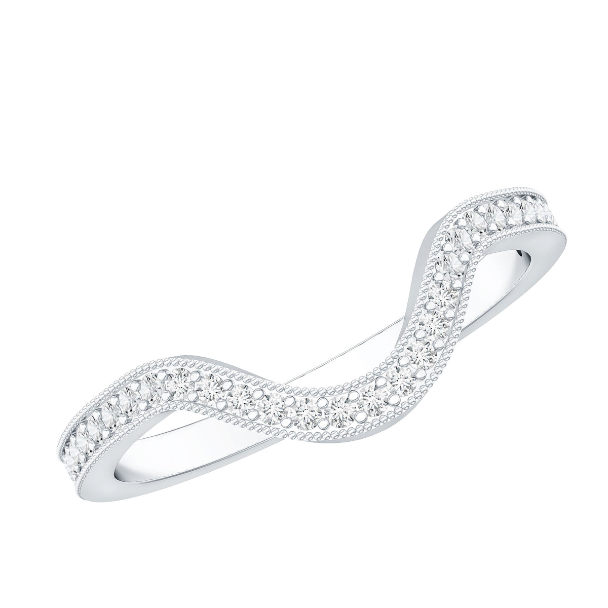 Certified Moissanite Curved Enhancer Band For Women