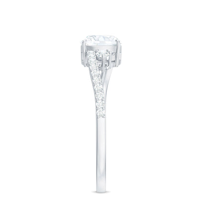 1.7 Carat Cushion Cut Moissanite Bypass Engagement Ring for Women