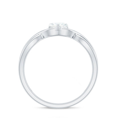 Heart Shape Moissanite Promise Ring with Crossover Band