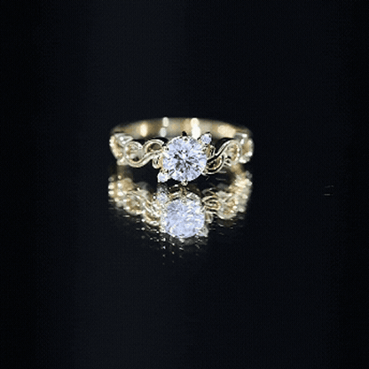 Lab Grown Diamond Art Deco Engagement Ring