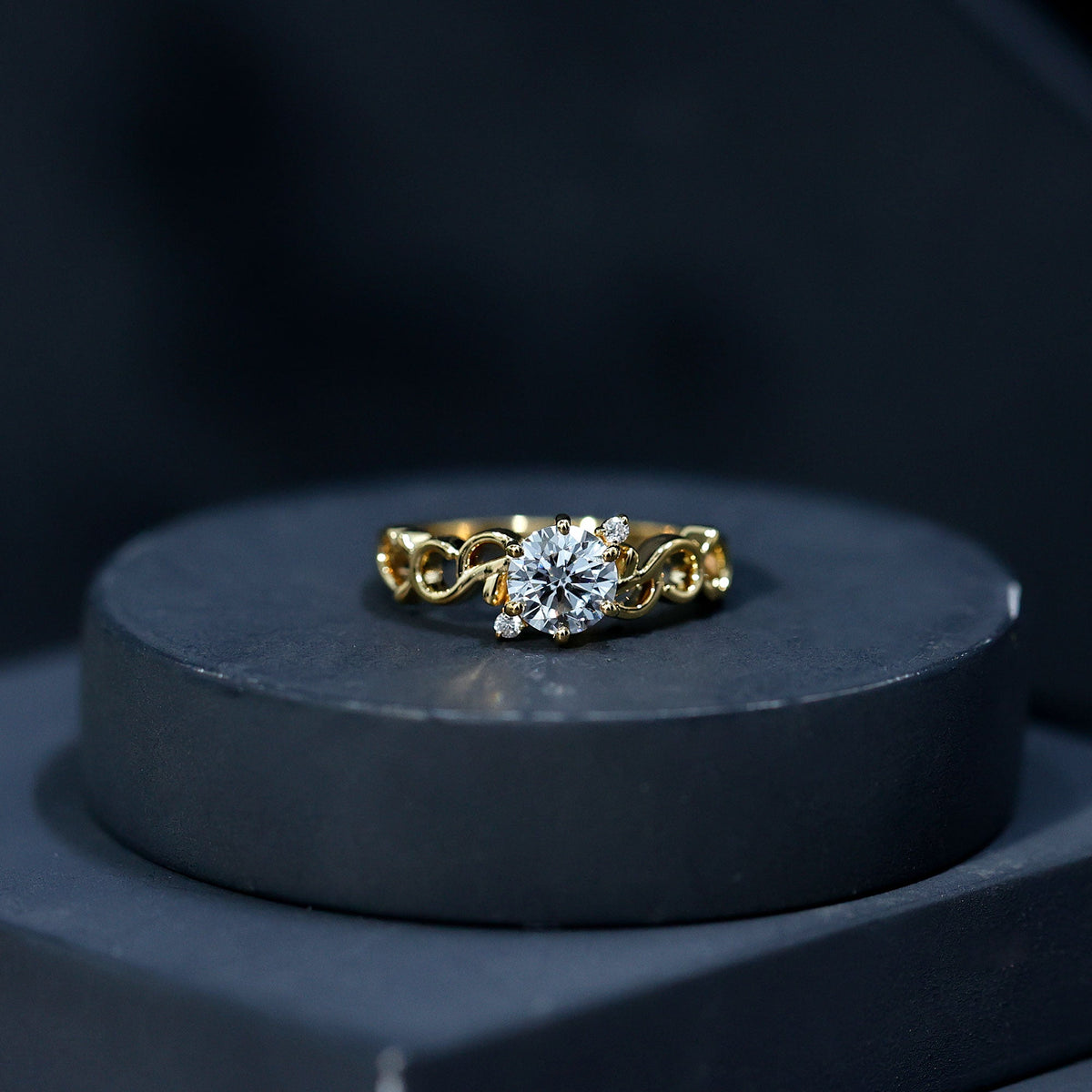 Lab Grown Diamond Art Deco Engagement Ring