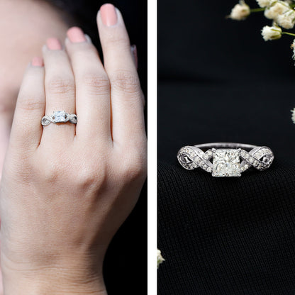 Lab Grown Diamond Princess Cut Engagement Ring For Her