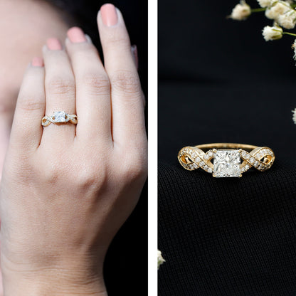 Lab Grown Diamond Princess Cut Engagement Ring For Her