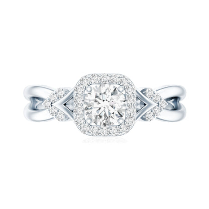 Lab Grown Diamond Halo Engagement Ring